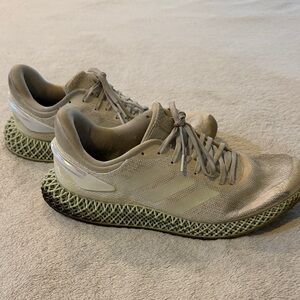 Adidas Men's Off White and Florescent Athletic Shoes